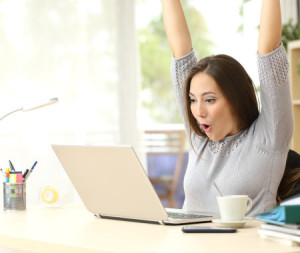 Euphoric And Surprised Winner Winning Online